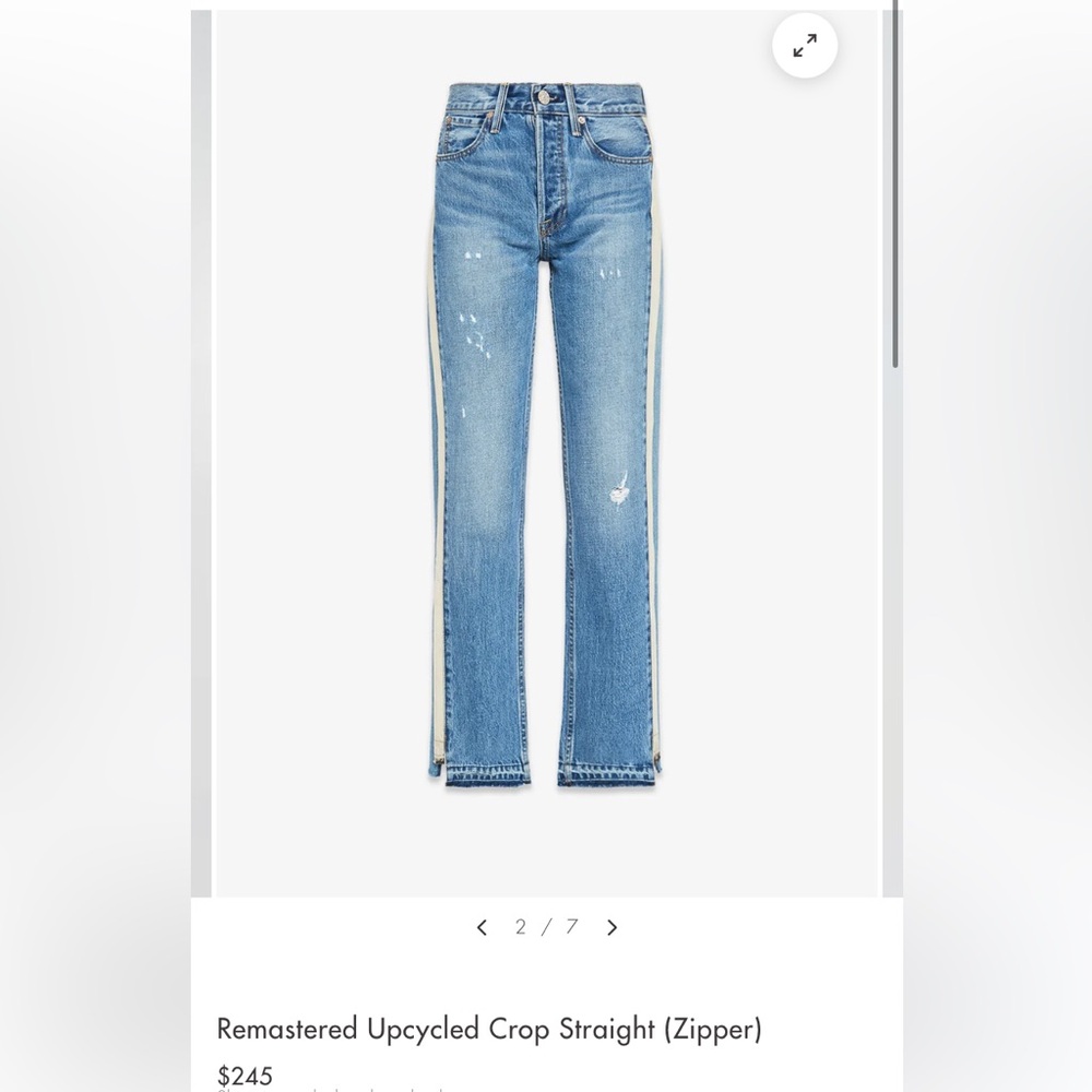 Noend Denim Crop Straight Leg Jeans with Distressed Details